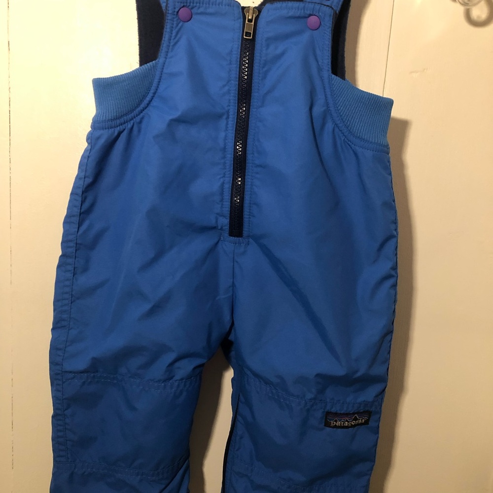 Patagonia Kids Bright Blue Snow bib Overalls 12 months vintage preloved